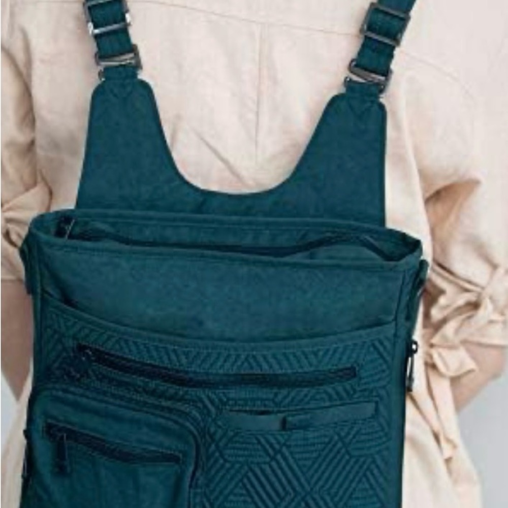 Monorail Convertible Rfid Cross Body Bag Peacock Teal - Picture 9 of 14